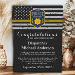 Custom Dispatcher Retirement 911 Thin Gold Line  Acrylic Award<br><div class="desc">Celebrate and show your appreciation to an outstanding Dispatcher with this Thin Gold Line Award - American flag design in Dispatcher Flag colors , modern black gold design. Personalize this dispatcher retirement award with dispatchers name, text with police department, law enforcement, emergency, or fire department name and community, and date...</div>