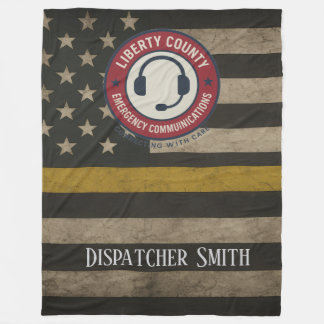 Custom Dispatcher Thin Gold Line Blanket