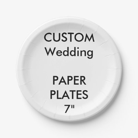 Custom Disposable Wedding Paper Cake Plates 7"