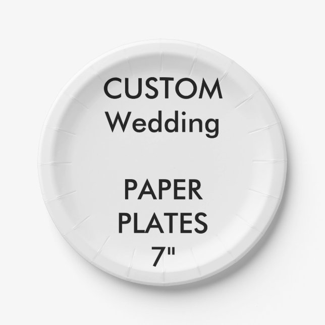 Custom Disposable Wedding Paper Cake Plates 7" (Front)