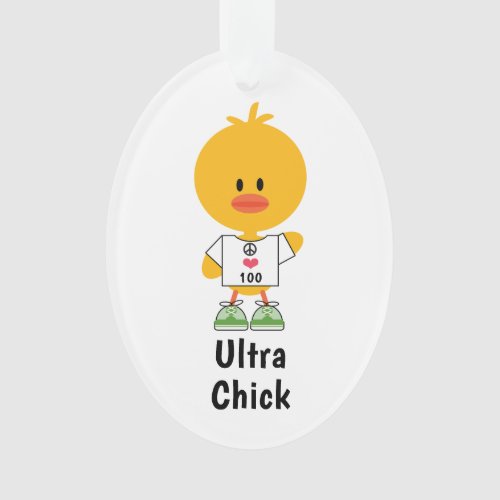 Custom Distance Personalized Ultra Chick Marathon Ornament