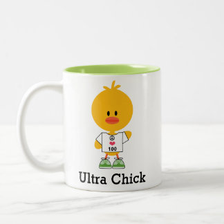 Custom Distance Ultra Chick Marathon Runner  Two-Tone Coffee Mug