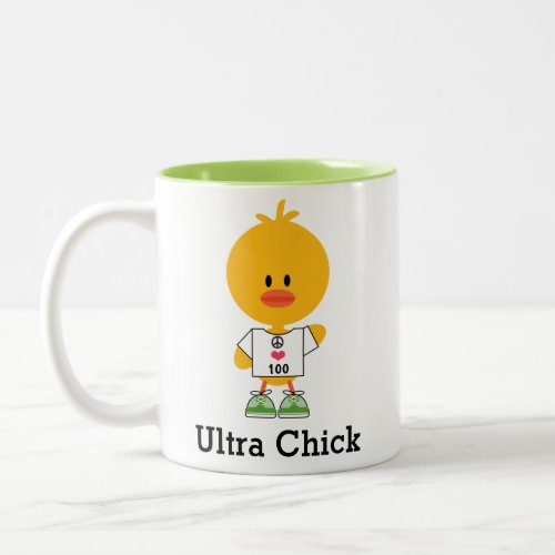 Custom Distance Ultra Chick Marathon Runner  Two_Tone Coffee Mug