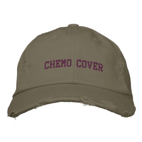 Custom Distressed Baseball Cap Chemo Cover