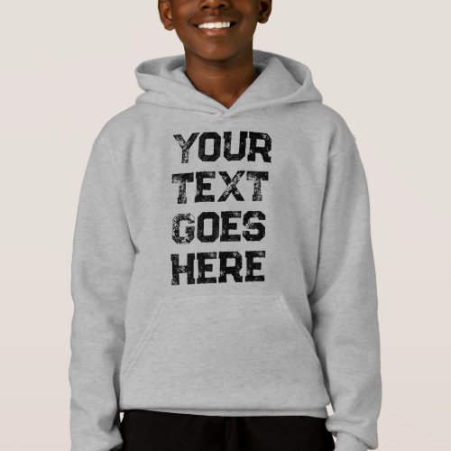 Custom Distressed Text Font  Color Boys Kids Hoodie