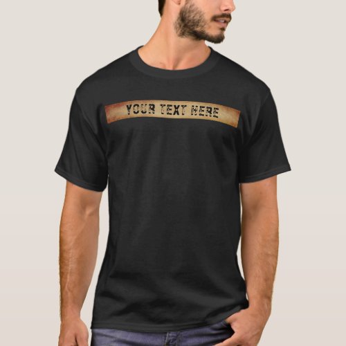 Custom Distressed Text Template Mens Basic Black T_Shirt