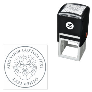 Custom DIY 3D Gold foil Reiki Master seal lotus Self-inking Stamp