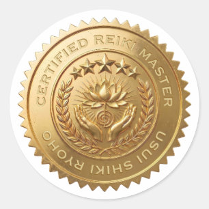 Custom DIY 3D Gold foil Reiki Master seal stickers