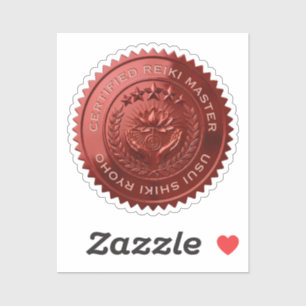Custom DIY 3D Red foil Reiki Master seal stickers