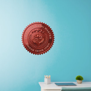 Custom DIY 3D Red foil Reiki Master seal stickers