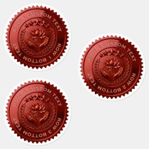 Custom DIY 3D Red foil Reiki Master seal stickers