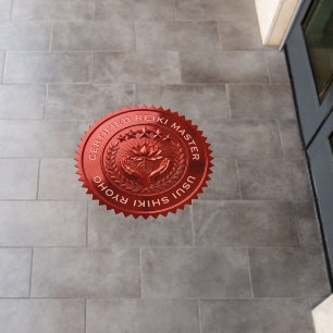 Custom DIY 3D Red foil Reiki Master seal stickers