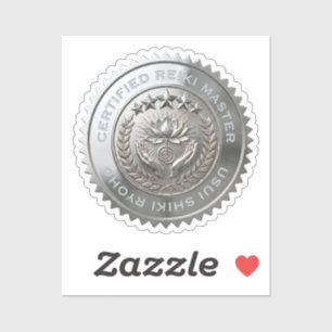 Custom DIY 3D Silver foil Reiki Master seal label