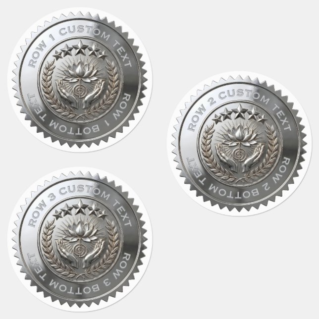 Custom DIY 3D Silver foil Reiki Master seal label (Group)