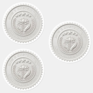 Custom DIY 3D White wax Reiki Master seal label
