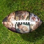 Custom DIY 6 Photo Family Name Cool Modern Football<br><div class="desc">A customized football with 6 favorite photos and your custom name and year. Great family gift or an awesome surprise for a birthday,  surely a keepsake he'll love for years to come. This is the color photo version.</div>