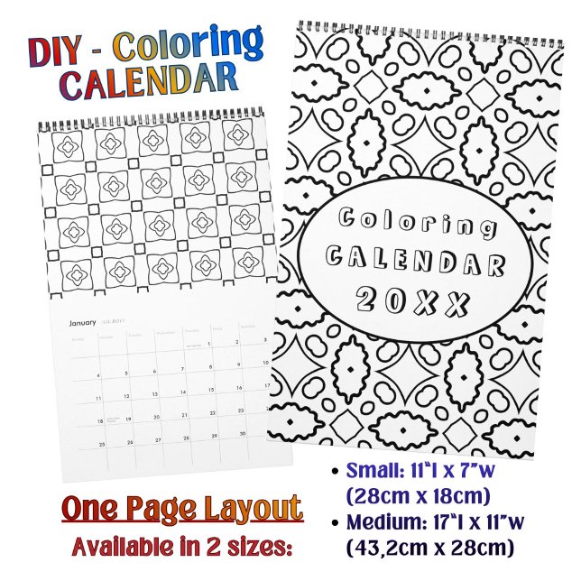 Custom DIY Coloring Pattern Outline Art  Calendar (Creator Uploaded)