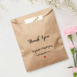 Custom DIY Elegant Script Thank You Wedding Party Favor Bag