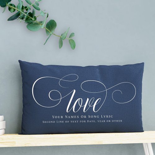 Custom DIY Lyrics Script Love Couple Keepsake Lumbar Pillow