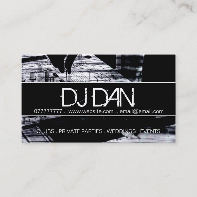 Custom DJ Business Cards (Front)