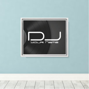 Custom DJ Canvas Wall Art with Vinyl Record