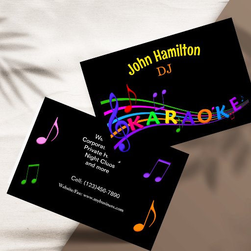 Customizable Custom DJ Karaoke Business Card