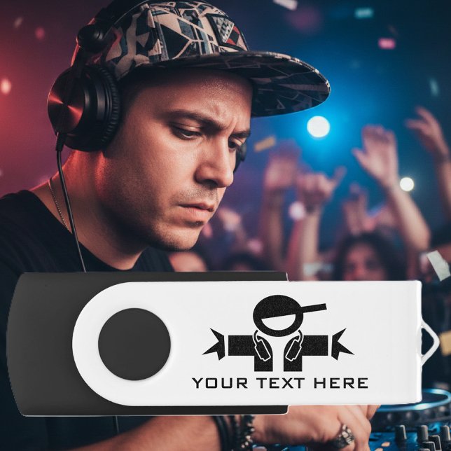 Custom DJ logo music deejay swivel USB flash drive (DJ usb flash drive)