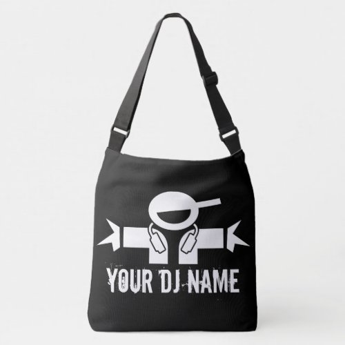 Custom DJ name cross body bag  music disk jockey
