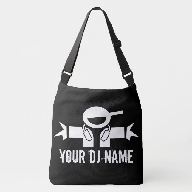 Custom DJ name cross body bag | music disk jockey (Front)