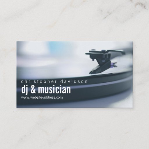 Customizable Custom DJ Turntable Business Card
