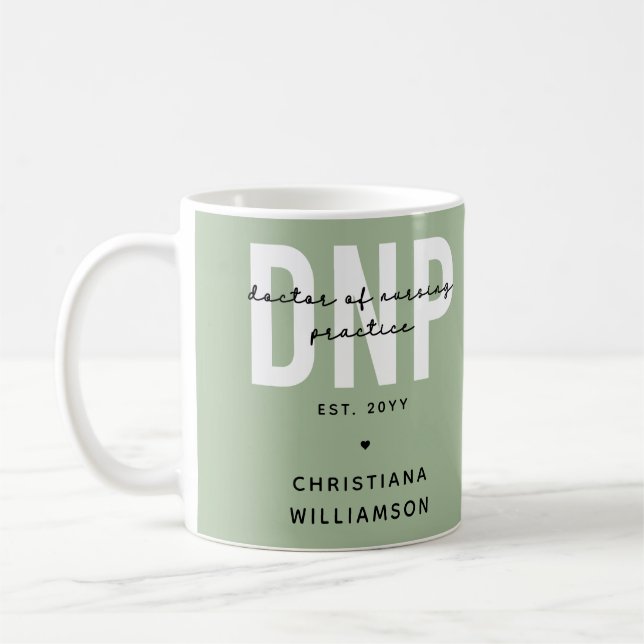 Custom DNP Doctor of Nursing Practice Graduation Coffee Mug (Left)
