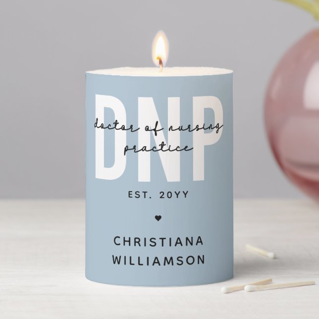 Custom DNP Doctor of Nursing Practice Graduation Pillar Candle (In Situ)