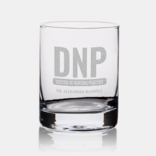 Custom DNP Doctor of Nursing Practice Graduation Rocks Glass