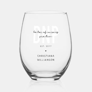 Custom DNP Doctor of Nursing Practice Graduation Stemless Wine Glass