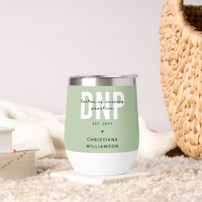 Custom DNP Doctor of Nursing Practice Graduation  Thermal Wine Tumbler (Living Room)
