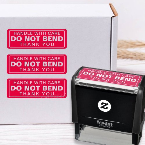 Custom Do Not Bend   Handle with Care Self_inking Stamp