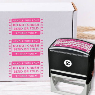 Custom Do Not Bend Handle with love Self-inking Stamp