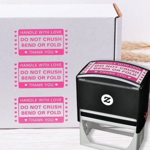 Custom Do Not Bend   Handle with love Self_inking Stamp