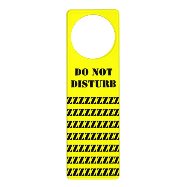 Custom DO NOT DISTURB Door Holder with ZZZZZZ's Door Hanger (Front)