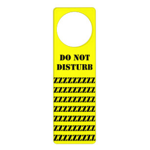 Custom DO NOT DISTURB Door Holder with ZZZZZZ's Hanger
