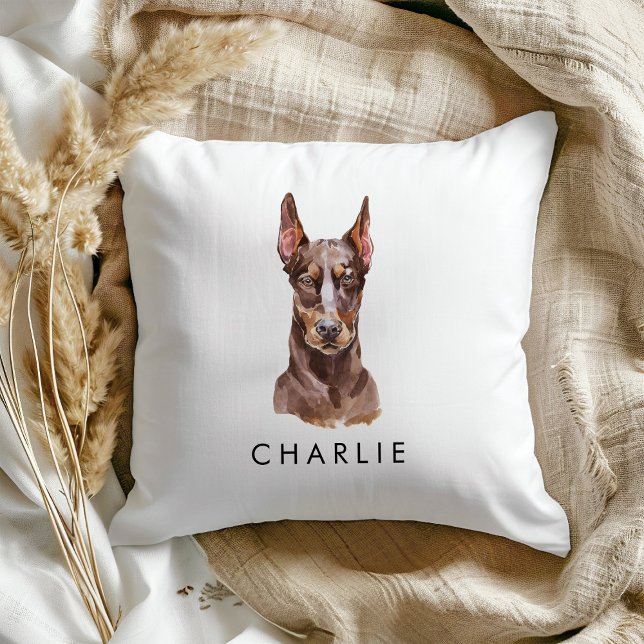 Custom Doberman Dog Lover Gifts Throw Pillow (Creator Uploaded)