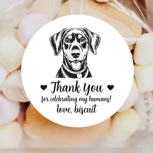 Custom Doberman Dog Wedding Favor Stickers