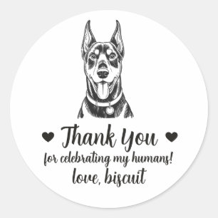 Custom Doberman Dog Wedding Favor Stickers