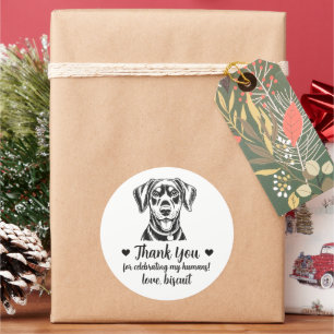 Custom Doberman Dog Wedding Favor Stickers
