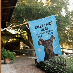 Custom Doberman House Flag