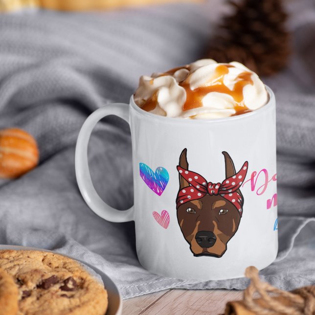 Custom Doberman Mom Cute Mother's Day Dog Lover Coffee Mug (Creator Uploaded)