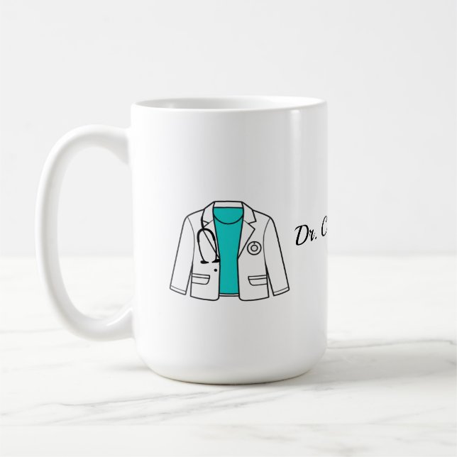 Custom Doctor Coat Mug | Stethoscope Outline  (Left)