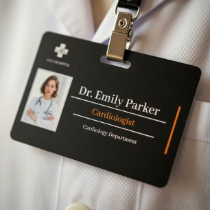Custom Doctor ID Badge Template Cardiologist