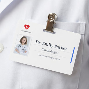Custom Doctor ID Badge Template Photo