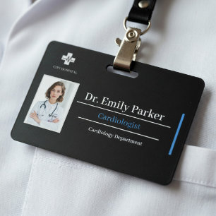 Custom Doctor ID Badge Template Photo